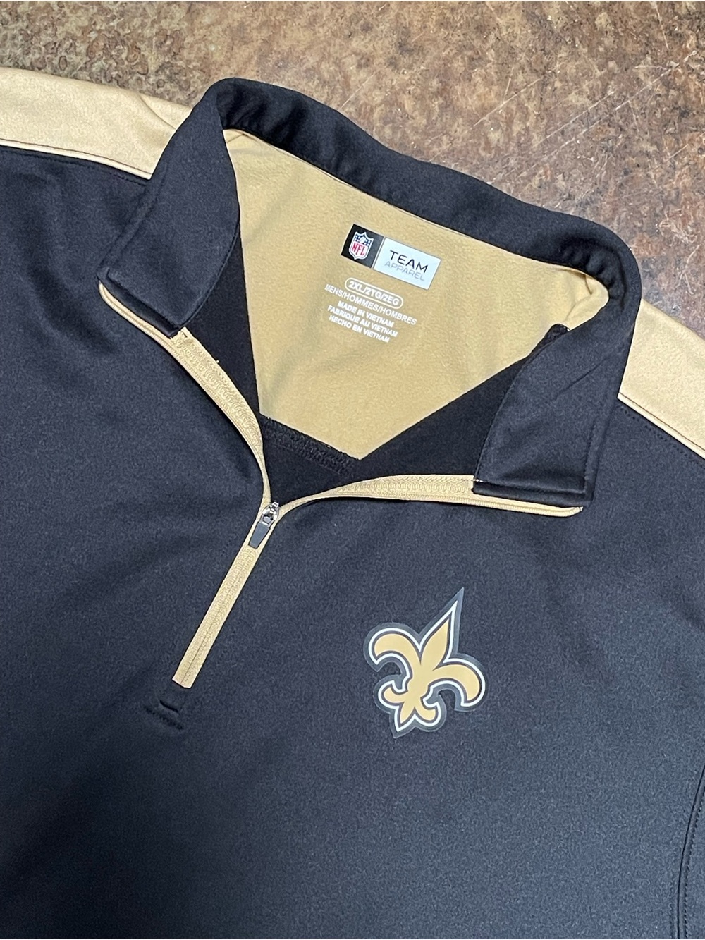Team Apparel New Orleans Saints Black and Gold Zip-Up Pullover